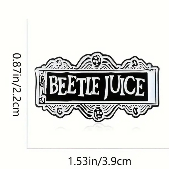 Beetlejuice Cartoon Logo Enamel Pin - Picture 4 of 4